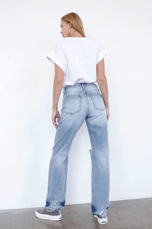 HIGH WAISTED LOOSE STRAIGHT JEANS Insane Gene