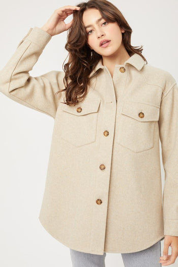 JQ Fleece Oversized Shacket Love Tree