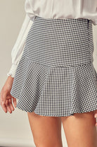 Checkered A-Line Skort Mustard Seed