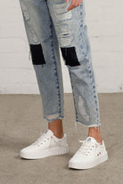 RAW HEM PATCHED JEANS Insane Gene