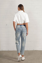 RAW HEM PATCHED JEANS Insane Gene