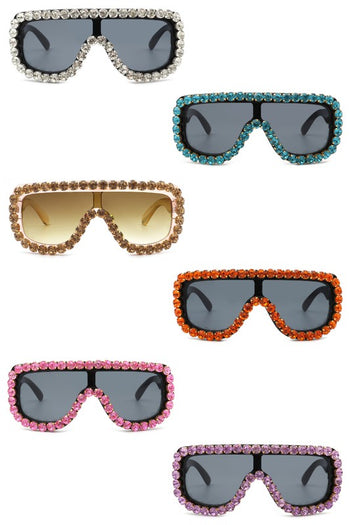 Women Oversize Rhinestone Aviator Sunglasses Cramilo Eyewear