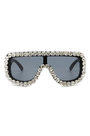 Women Oversize Rhinestone Aviator Sunglasses Cramilo Eyewear