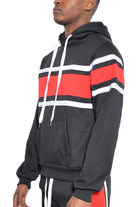 SOLID WITH THREE STRIPE PULLOVER HOODIE WEIV