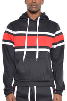 SOLID WITH THREE STRIPE PULLOVER HOODIE WEIV