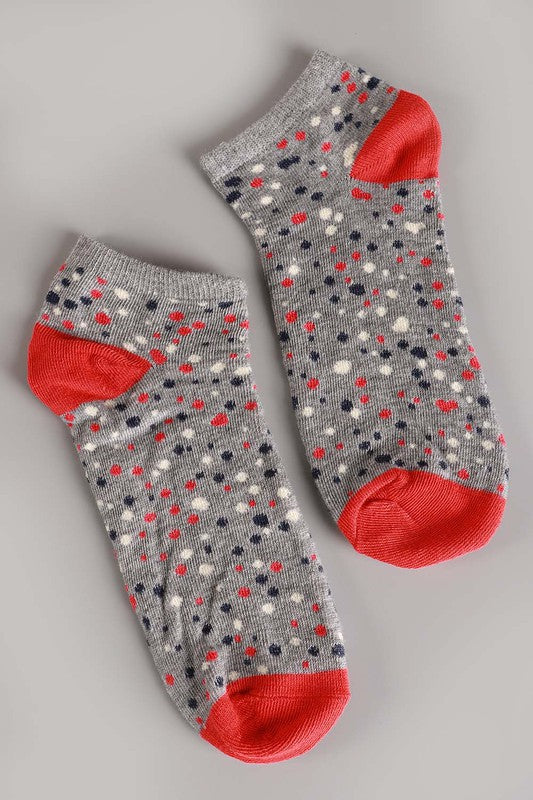 Polka Dot Low Cut Socks 12 Pair Amerikan Basics