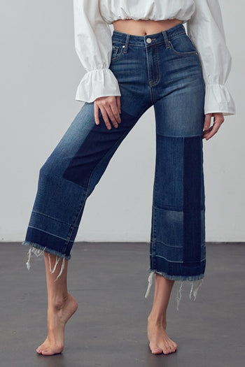 Mid Rise Crop Flare Jeans Denim Lab USA