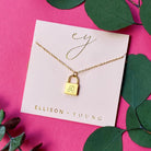 Scripted Notes Locket Initial Necklace Ellison and Young