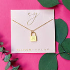 Scripted Notes Locket Initial Necklace Ellison and Young