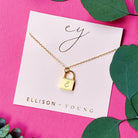 Scripted Notes Locket Initial Necklace Ellison and Young