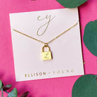 Scripted Notes Locket Initial Necklace Ellison and Young