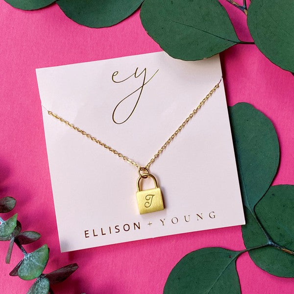 Scripted Notes Locket Initial Necklace Ellison and Young