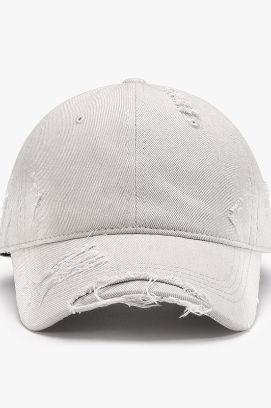 Distressed Adjustable Cotton Hat Casual Chic Boutique
