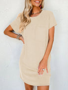 Round Neck Short Sleeve Mini Dress Trendsi