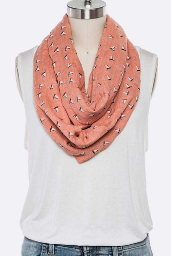 Mini Sailboat Print Cotton Infinity Scarf LA Jewelry Plaza