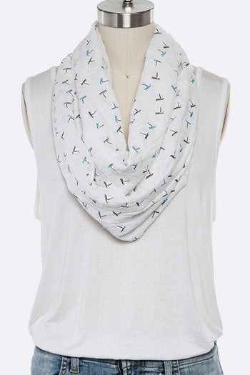 Mini Sailboat Print Cotton Infinity Scarf LA Jewelry Plaza