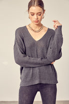 V-Neck Knit Top Mustard Seed