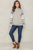 Stripe Sleeve Hoodie EG fashion