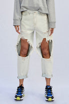 High Rise Destroyed Slouch Jeans Denim Lab USA