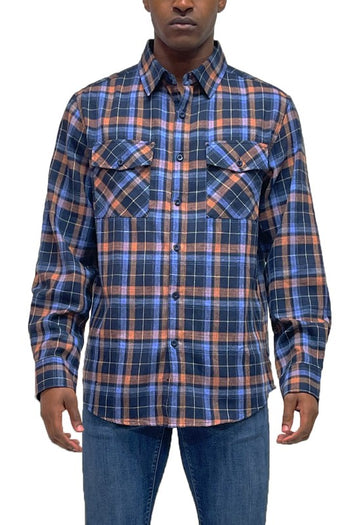 Regular Fit Checker Plaid Flannel Long Sleeve WEIV