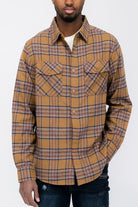 LONG SLEEVE FLANNEL FULL PLAID CHECKERED SHIRT WEIV