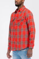 LONG SLEEVE FLANNEL FULL PLAID CHECKERED SHIRT WEIV