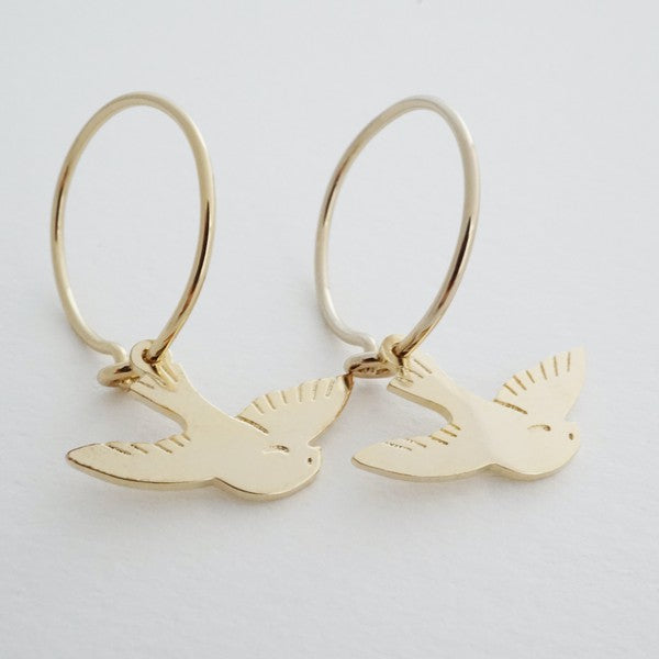 Magic Charm Dove Hoops HONEYCAT Jewelry