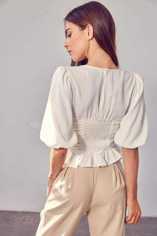 Puff Sleeve Cinched Top Do + Be Collection