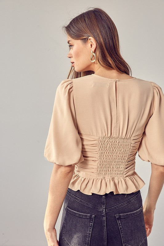 Puff Sleeve Cinched Top Do + Be Collection