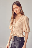 Puff Sleeve Cinched Top Do + Be Collection