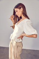 Puff Sleeve Cinched Top Do + Be Collection