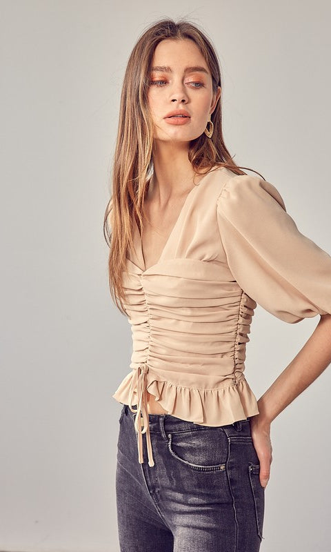 Puff Sleeve Cinched Top Do + Be Collection