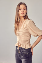 Puff Sleeve Cinched Top Do + Be Collection