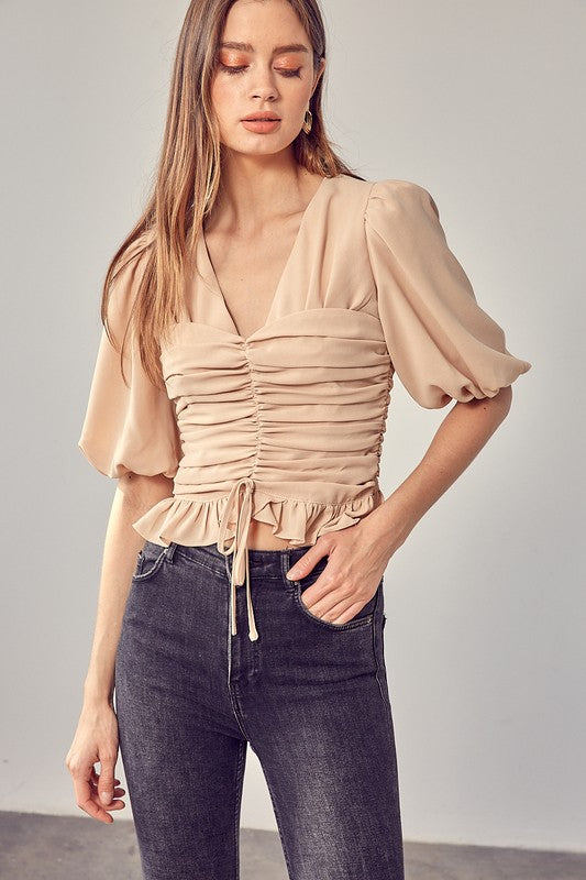 Puff Sleeve Cinched Top Do + Be Collection