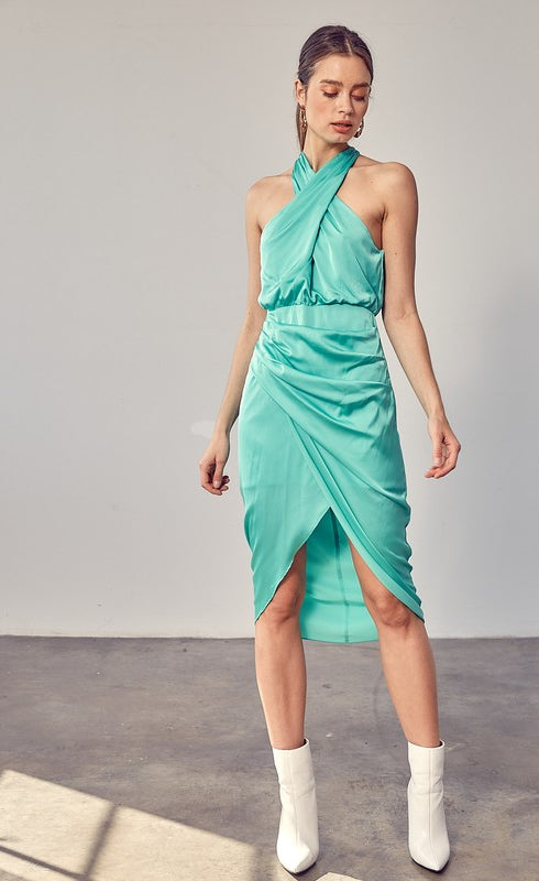 Wrap Cross Neck Dress Do + Be Collection