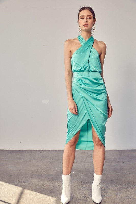 Wrap Cross Neck Dress Do + Be Collection