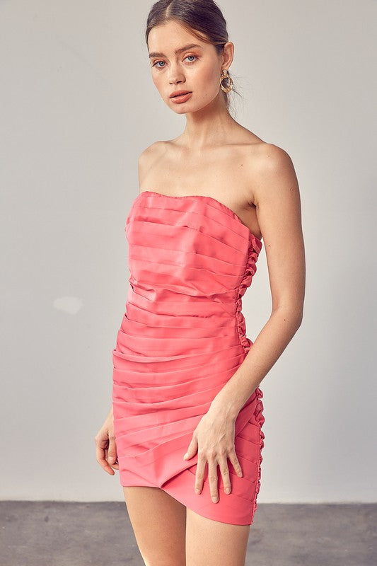 Pleated Wrap Tube Dress Do + Be Collection