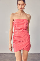 Pleated Wrap Tube Dress Do + Be Collection