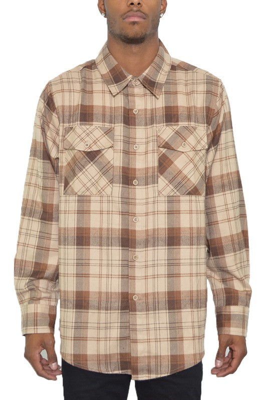 Regular Fit Checker Plaid Flannel Long Sleeve WEIV