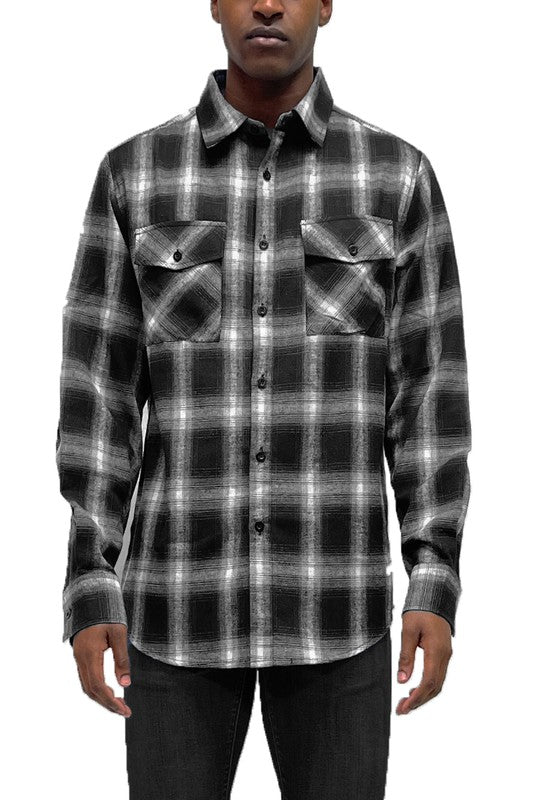 FULL PLAID CHECKERED FLANNEL LONG SLEEVE WEIV