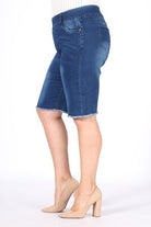 Hi-Waist Distressed Bermuda Short Jeggings Bagel