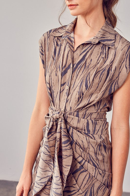 Printed Front Tie Dress Do + Be Collection