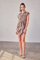 Printed Front Tie Dress Do + Be Collection