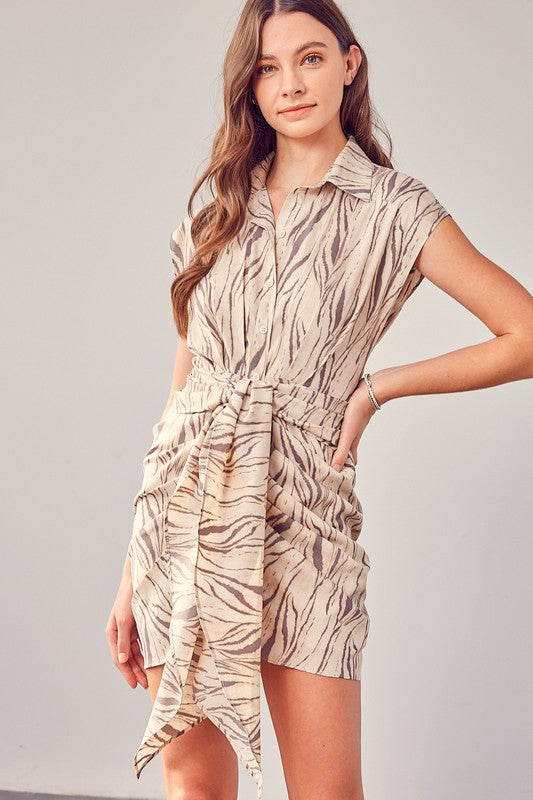 Printed Front Tie Dress Do + Be Collection