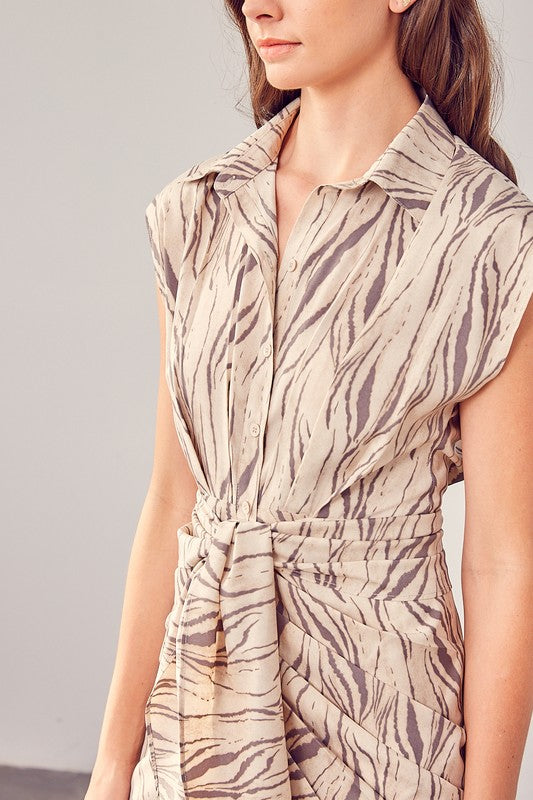 Printed Front Tie Dress Do + Be Collection