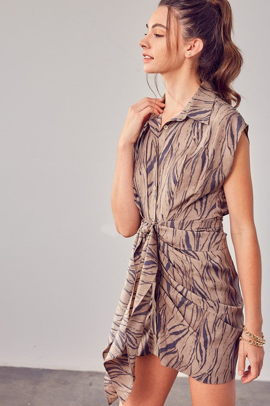 Printed Front Tie Dress Do + Be Collection