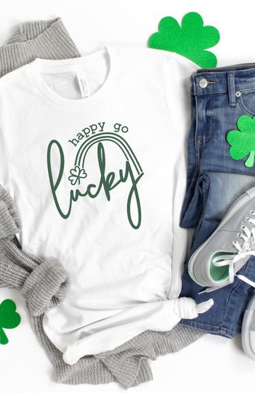 Happy Go Lucky Short Sleeve Graphic Tee Ocean and 7th