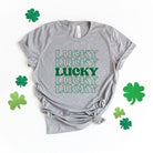 Lucky Stacked Short Sleeve Graphic Tee Olive and Ivory Wholesale