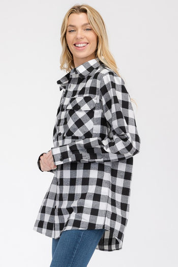 Boyfriend Checker Plaid Flannel Long Sleeve WEIV