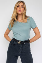 Short Sleeve Asymmetrical Top Gilli